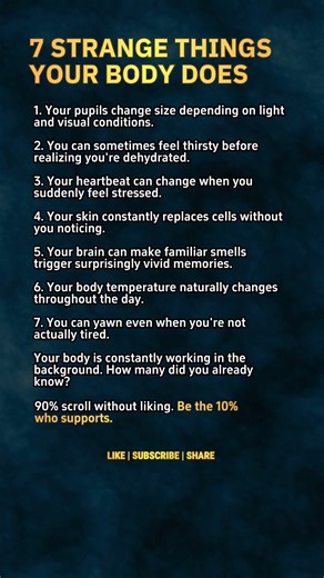 7 Strange Things Your Body Does Every Day | Human Body Facts #psychology #quotes #shorts #facts