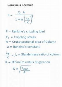 Rankine's crippling load formula for column / Strength of materials