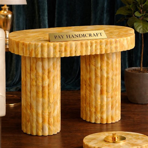 Yellow Onyx Marble Console Table With 28" Base Pair|luxury Handmade Stone Table|fluted Base Entryway Table|modern Onyx Furniture - Etsy