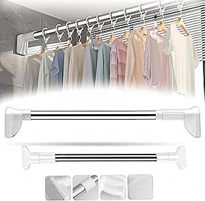 Drill Free Adjustable Rod, Multifunctional Drill-Free Adjustable Rod, Non-Slip Stainless Steel Adjustable Rod, 15-90in for Window Bathroom Closet Kitchen Bedroom Doorway (Size 29-43in)