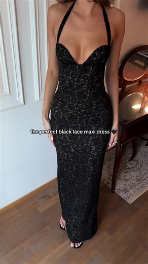 who doesn’t love a black lace maxi dress 🖤 our Monique dress 🏹 #eveningdress #blackdress #lacedress #maxidress #viral