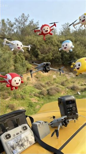 Your Drone Meets Cartoon Drones 😂 #dji #drone ‪@DJI‬