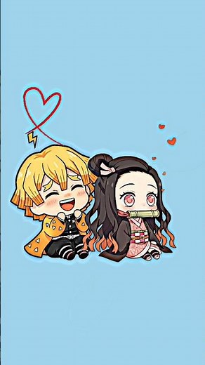 Zenitsu x nezuko x Tanjiro x kanao cute cibi animation #anime #demonslayer #zenitsu #tanjiro #short