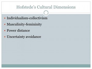 Hofstede’s Cultural Dimensions - SlideServe