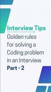Part 2 - Golden rules for solving a Coding problem in an interview #coding #interview