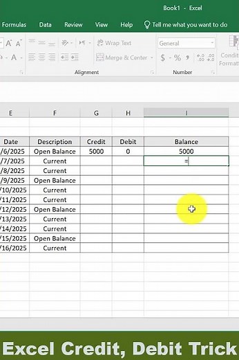 Auto Update Balance in Excel | Credit Debit Formula