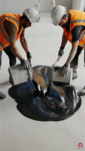 Art Gallery Transformation | Poured Liquid Marble Metallic Epoxy Floor Installation #interiordesign