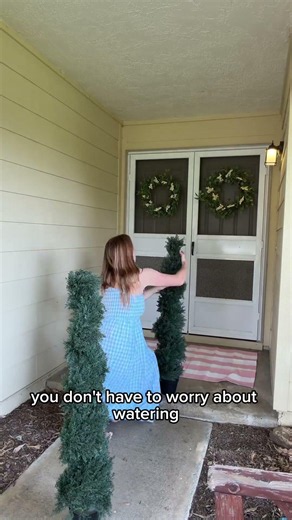 Upgrade your Porch with these Faux Spiral Artificial Topiary Trees | Perfect for Front Porch Decor