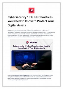 Cybersecurity 101 - Best Practices You Need to Know to Protect Your Digital Assets - SlideServe