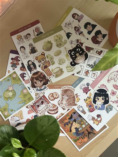 Grab my current designs before they get a facelift✂️✂️ #anime #animeart #sticker #stickershop #sale #deals #fyp #cute #smallbusiness