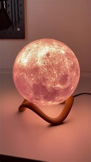 3D printed moon lamp 🌕 #3dprinting #3d #3dprinted #bambulab #diy #moon #lamp