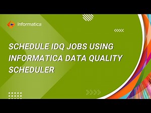 How to Schedule IDQ Jobs using Informatica Data Quality Scheduler