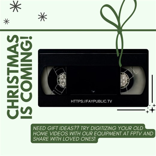  DID YOU KNOW we have a workstation here at FPTV that can digitize your old VHS, DVD, Mini DV, and DVCAM videos??  Turn those home videos into shareable memories just in time for the holidays!  Learn more at https://faypublic.tv #fptv #fayetteville #VHS #Christmas #giftideas | Fayetteville Public Television | Facebook