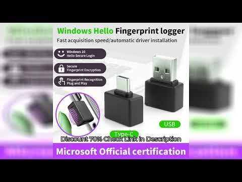 Mini Fingerprint Recognition Device Windows 10 11 Hello Biometric Scanner USB/Type C Fingerprint Rea