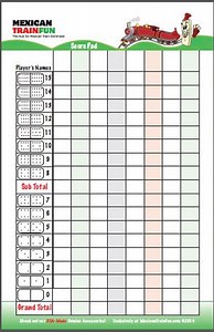 Mexican Train Fun Double 15 Scorepad
