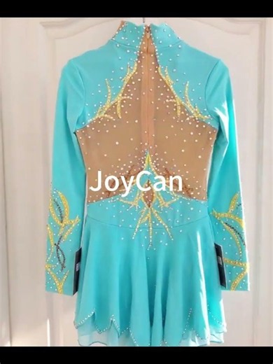 High Neck Sheer Mesh + Intricate Golden Crystal Branch Patterns ✨ #joycan #competitionleotard