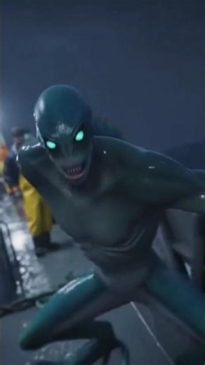 #meralien Terrifying Sea Encounter: Creature Jumps on Boat in Storm!