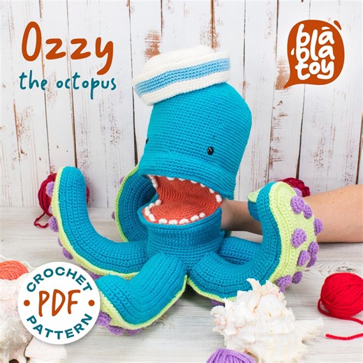 Crochet Pattern Octopus - Amigurumi Puppet Toy | Educational Toys for Children - Etsy