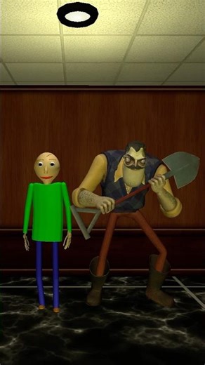 Hello Neighbour chases Baldi 😱 #baldi #helloneighbor