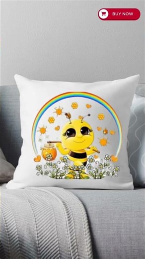 Cute Bee Throw Pillow | Redbubble | Product #16 | AI Animation |
