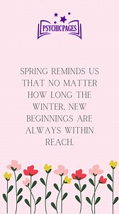 Now that spring has officially started, why not find out which quote is meant for you? Simply pause the video to find out what this season change will bring you 💐 #quote #inspirationalquote #spring #freshstart #newseason | Psychic Pages
