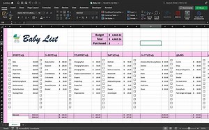 Baby Essentials Checklist Spreadsheet: Editable Newborn Registry (digital Download) Easy - Etsy UK