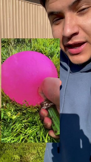 Explosive Balloon Cutting Experiment Outdoors