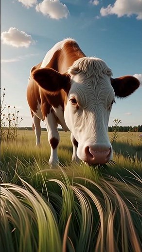Peaceful Grazing: Watch This Beautiful Cow Enjoy a Sunny Day in the Pasture