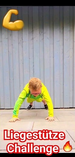 Kinder Sport Challenge 100 Liegestütze 💪 Kids Push Ups Challenge #fitness #challenge #pushups #kids
