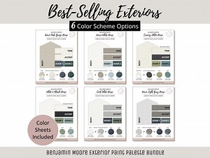 Exterior Home Paint Color Scheme Benjamin Moore Popular Paint Palette Exterior House Design Color Consult Best-selling Exterior Color Bundle - Etsy