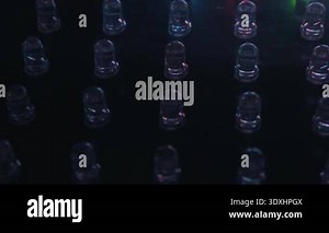 Close up of modern computer RGB LED lights, CPU cooling fan and memory