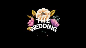 Download the wedding logo with flowers and leaves for free