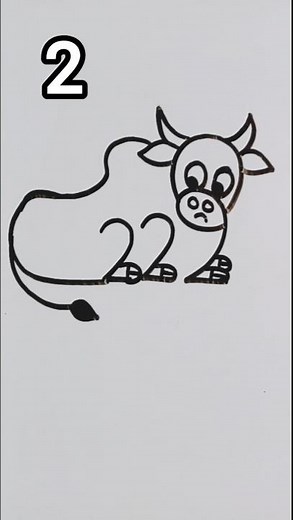 easy cow drawing#art #painting #shorts