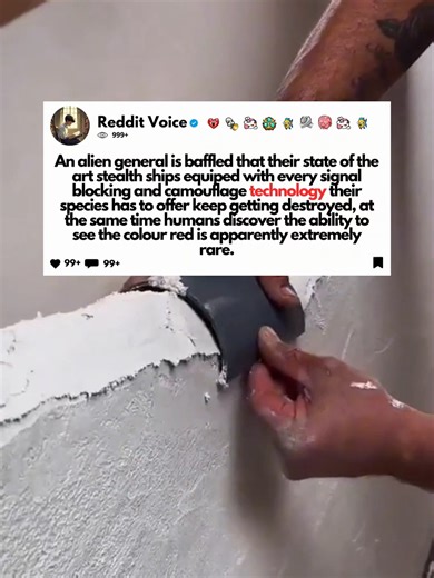 An alien general is baffled that their state of the art stealth ships equiped with every signal blocking and camouflage technology their species has to offer keep getting destroyed, at the same time humans discover the ability to see the colour red is apparently extremely rare. #redditstories #redditreadings #reddit #writing #redditstorytime #askreddit #usa