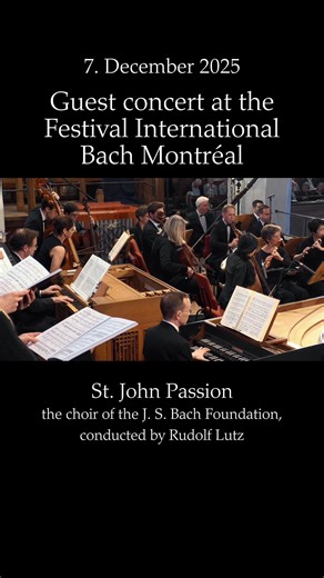 116K views · 2.9K reactions | With the St. John Passion, the choir of the J. S. Bach Foundation, conducted by Rudolf Lutz, will be a guest at the international Bach Festival in Montreal. This concert recording was produced by Deutsche Welle and the Bach Archive Leipzig. You can find the full version on the YouTube channel DW Classical Music. #johannespassion #johannsebastianbach #festivalinternationalbachmontréal #bachstiftung | J. S. Bach-Stiftung | Facebook