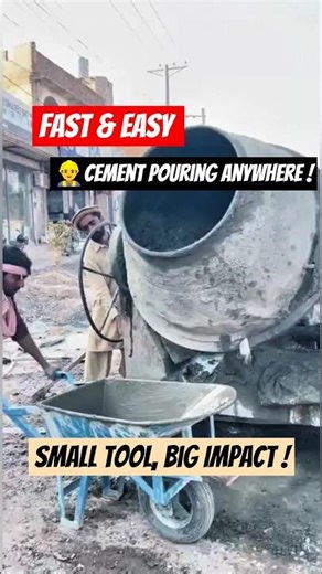Portable Concrete Mixer in Action!