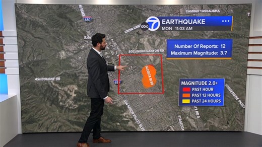 Several earthquakes strike East Bay; largest being 3.7, USGS says