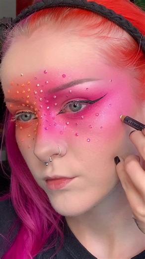 makeup to match my hair is the best ✨ inspired by @Zara Larsson @sophia sinot PRODUCTS: @Makeup A Murder, INC. liquid eyeshadows and poison highlighters (code MADDY) @Blend Bunny Cosmetics blends palette @BEAUTY BAY berries palette @Peach's Rhinestones custom box @Makeup Revolution glam orange @Juvia’s Place blush lily glow @Haus Labs dragon fruit daze & pomelo peach