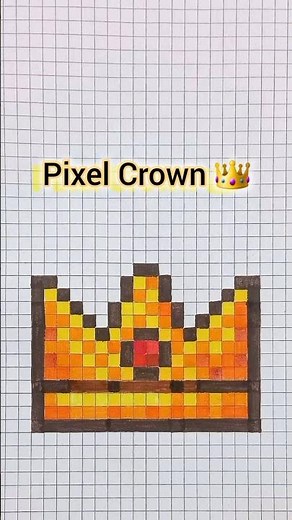 Building a Pixel Crown 👑 ⭐ #pixelart #shorts #timelapse #digitalart #8bit #crown #art