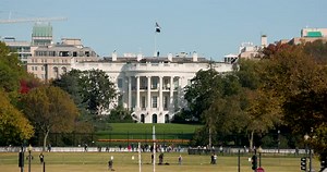 Wide View of The White House in Autumn