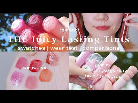 [NEW] Romand The Juicy Lasting Tints Swatches & Review | Comparison peripera, fwee, amuse