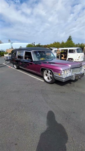1973 Cadillac customized vintage hearse (Black/Flames)