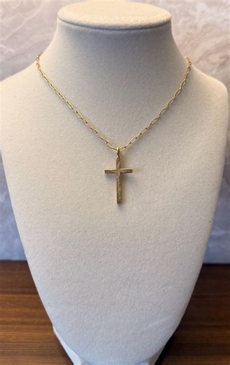 Gold Cross Necklace, Ladder Chain, Faith Jewelry - Etsy
