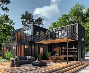 SEQ Fully Equipped Double Story 2 bedrooms prefab Expandable Container House 60ft by 40 ft Luxury Home with Terrace