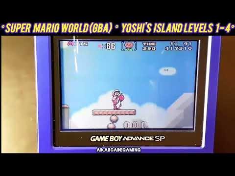 Super Mario Advance 2 Yoshi's Island Level 1 to 4 Compilation -On A Nintendo Game Boy Advance SP GBA