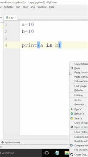 identity operators #python