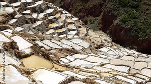 Maras Salt Mines In Peru is the place of creating natural Salt