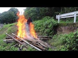 Burning efficiency is improved! Advancement in field cultivation by incinerating dead bamboo!