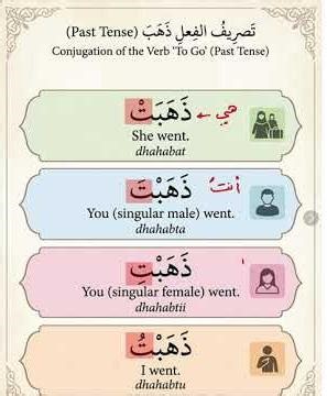 Conjugation of the verb "to go" (past tense ) in Arabic #learnarab