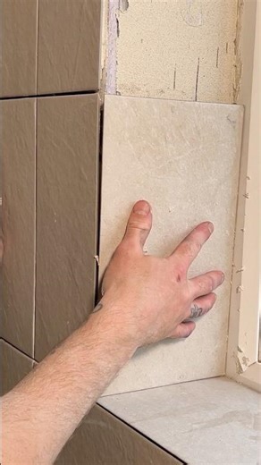 How To Tile Inside a Bathroom Window #howto #diy #tiling #shorts